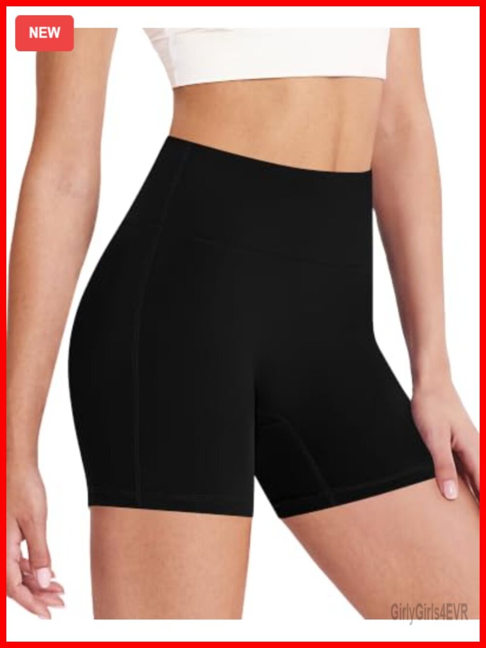 High Waisted Biker Shorts 4in Tummy Control Compression Workout